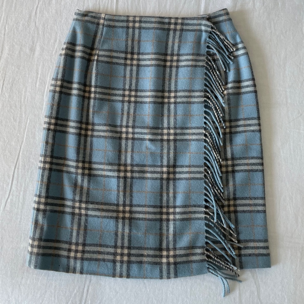 Burberry Vintage Wool Plaid Skirt - Size 2